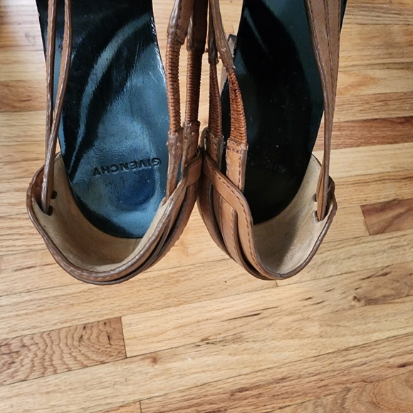 Givenchy Brown Leather Wooden Soled Sandals - size 5.5 - Picture 8 of 13